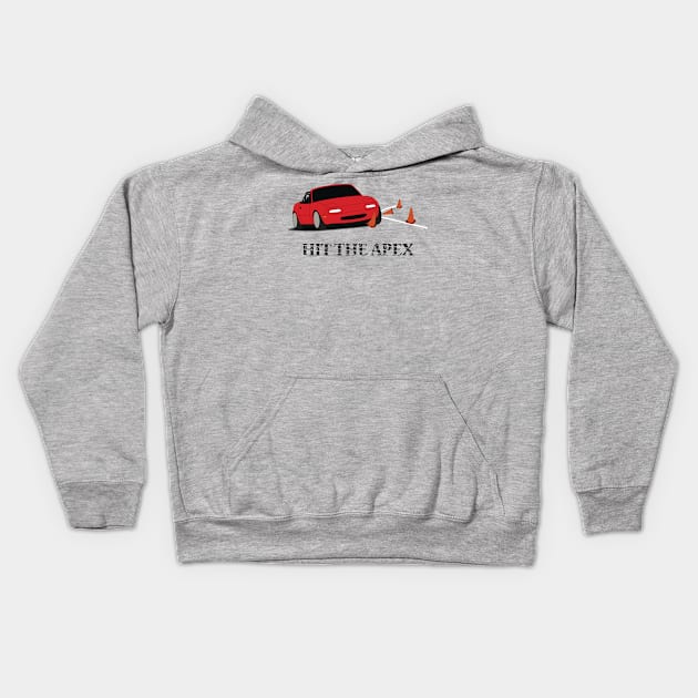 Hit The Apex Kids Hoodie by AutomotiveArt